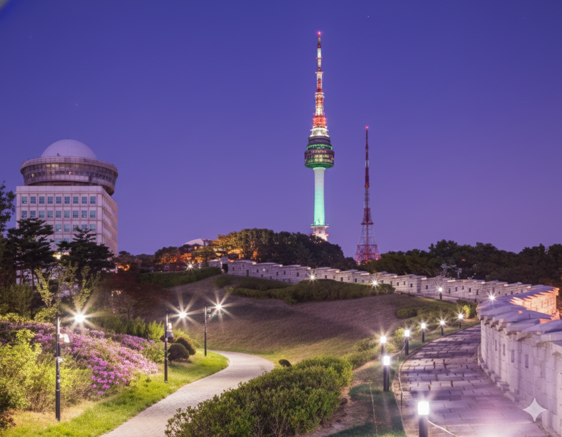 n seoul tower sunset